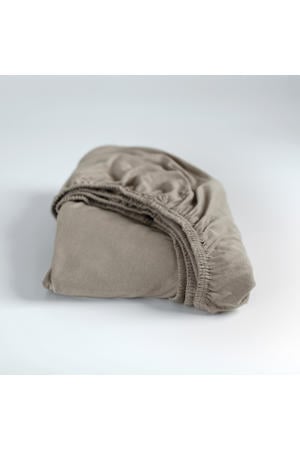 jersey hoeslaken - taupe (25 cm hoog)