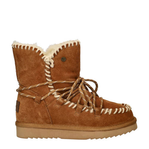 Warmbat Australia Waturra gevoerde suède enkelboots cognac afbeelding