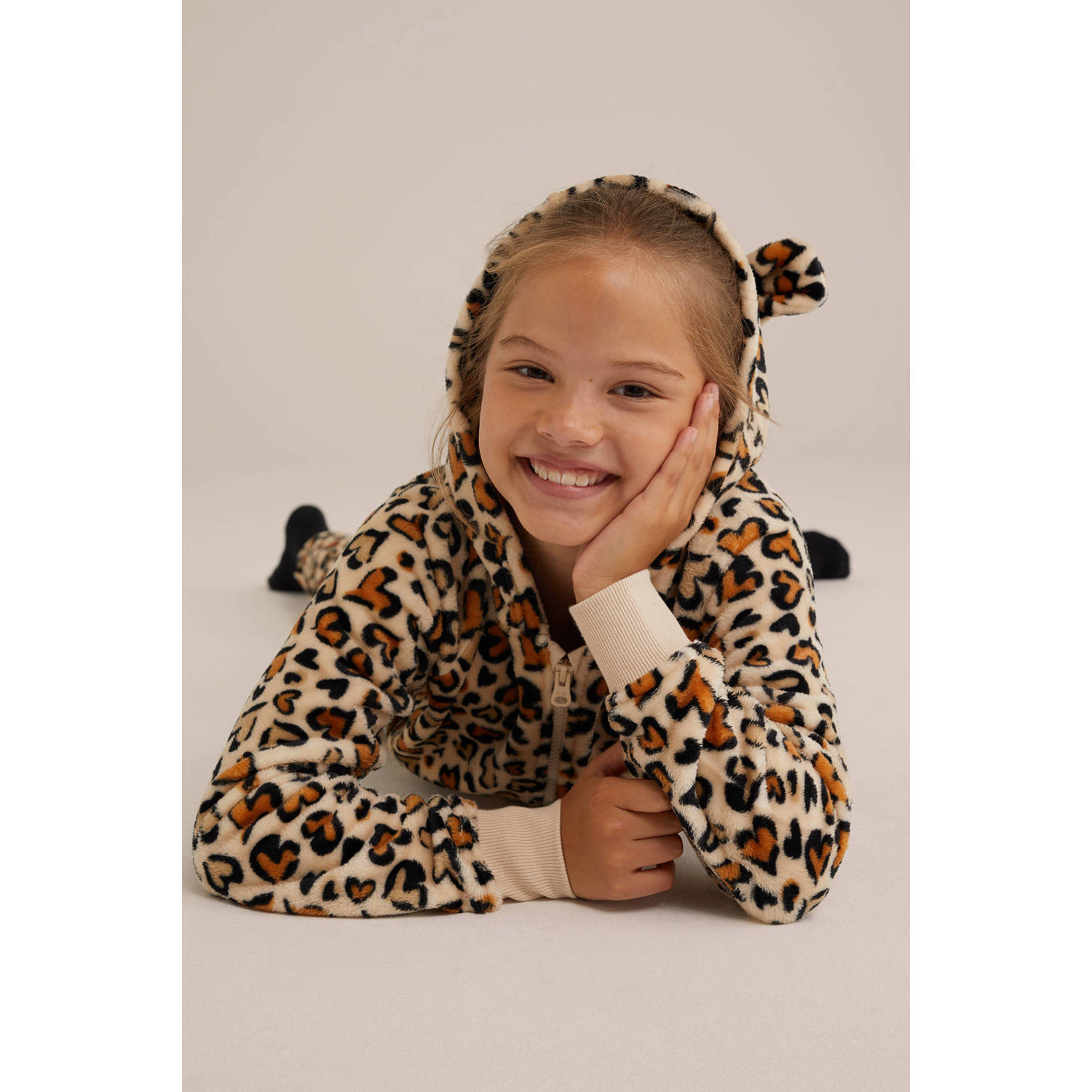 WE Fashion fleece onesie zand zwart