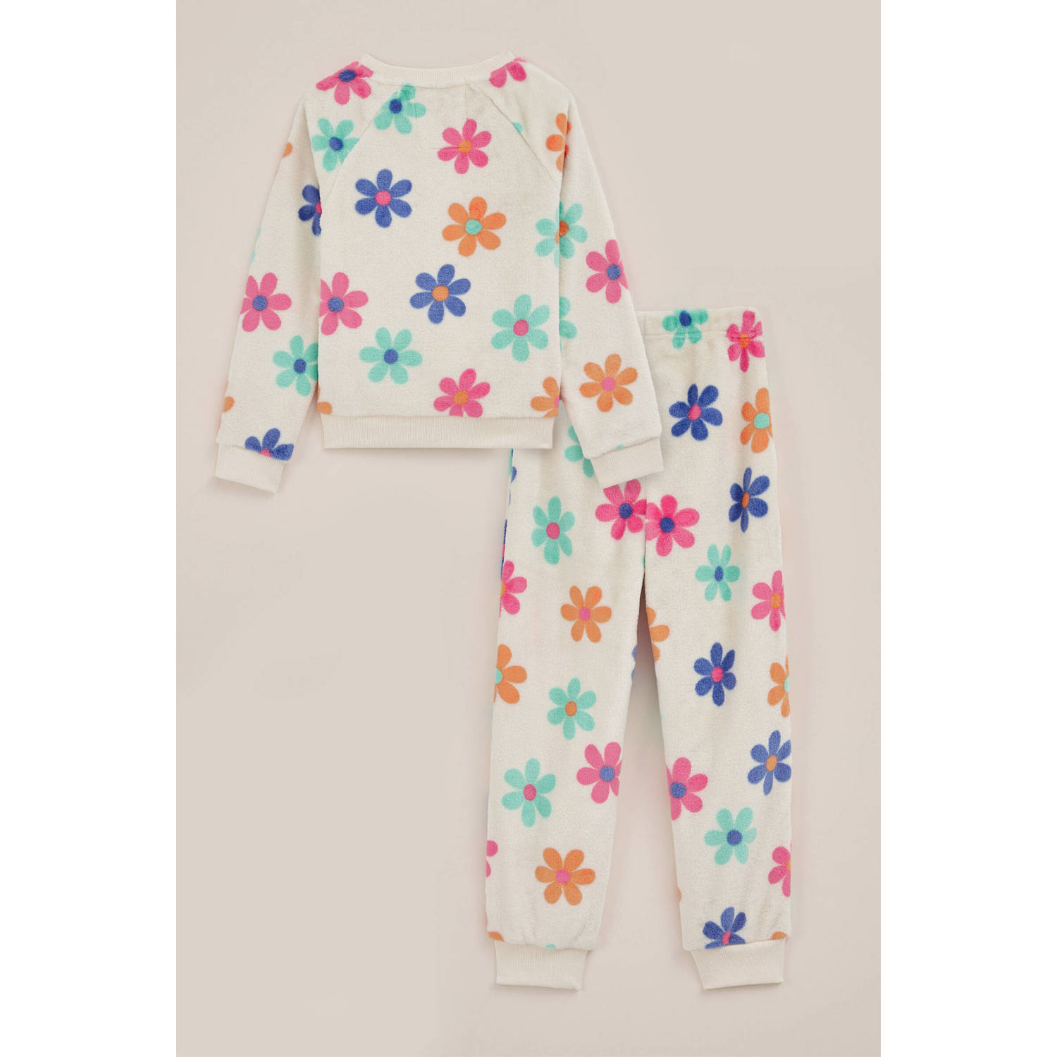 WE Fashion pyjama offwhite roze groen