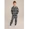 WE Fashion fleece onesie zwart/wit
