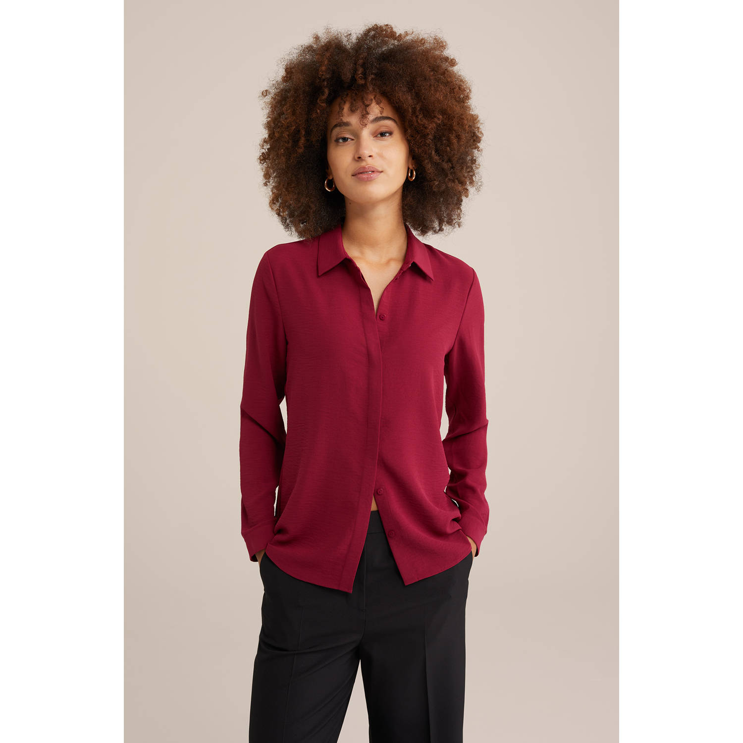 WE Fashion gebloemde blouse dahlia red