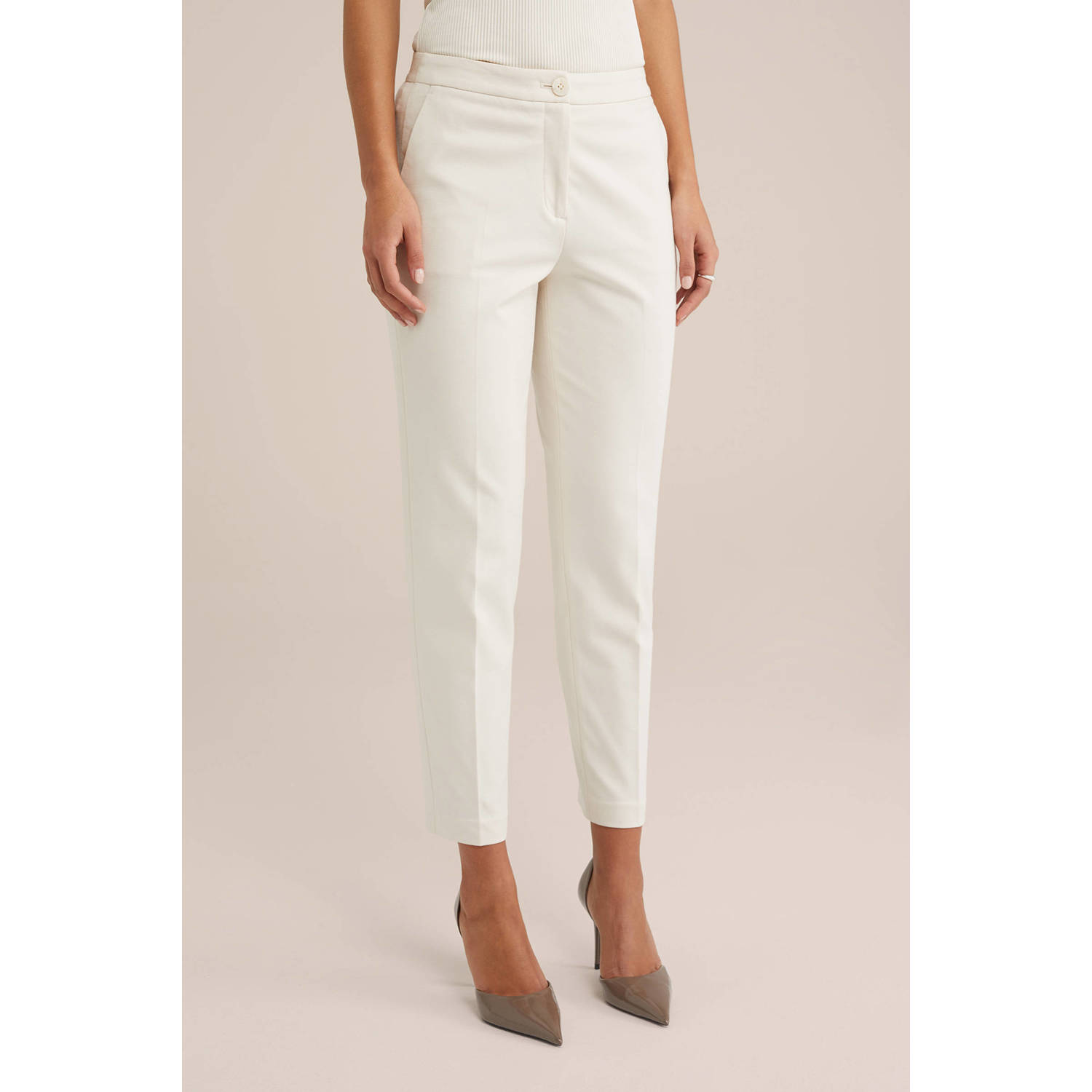 WE Fashion tapered fit chino ecru