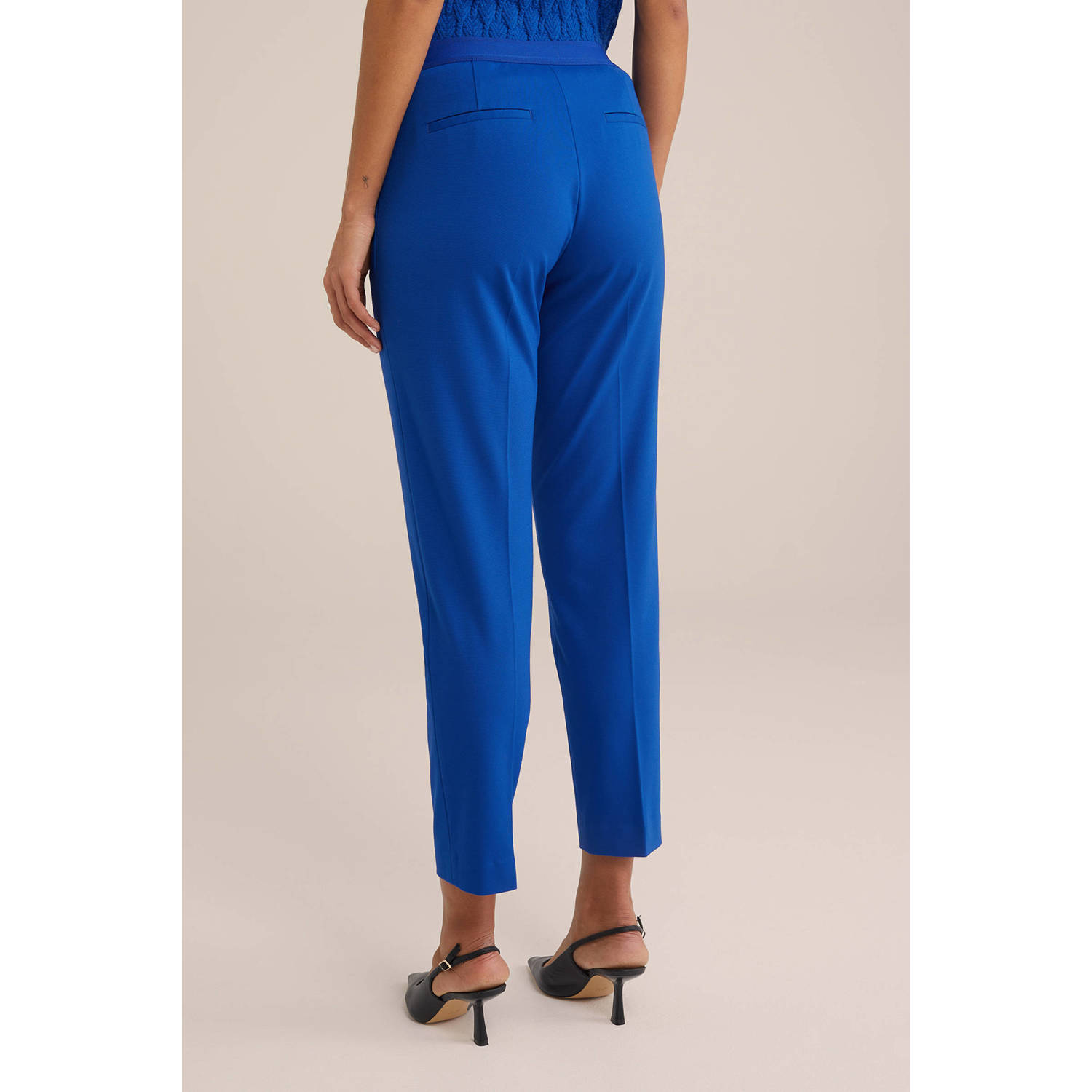 WE Fashion tapered fit chino blauw