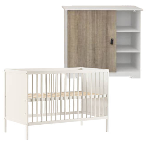 Cabino Babykamer Wit 2 Delig Baby Bed Lola + Commode Dean afbeelding
