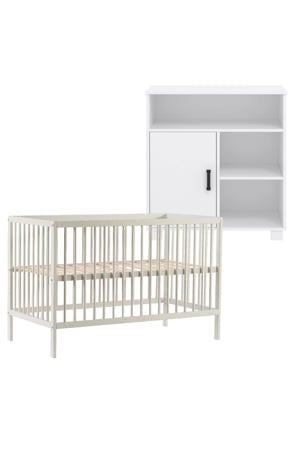 Babykamer Wit 2 Delig Baby Bed Mees + Commode Mila