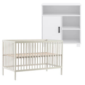 Babykamer Wit 2 Delig Baby Bed Mees + Commode Mila 