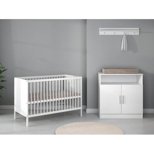Cabino Babykamer Wit 2 Delig Baby Bed Lola + Commode Texas afbeelding