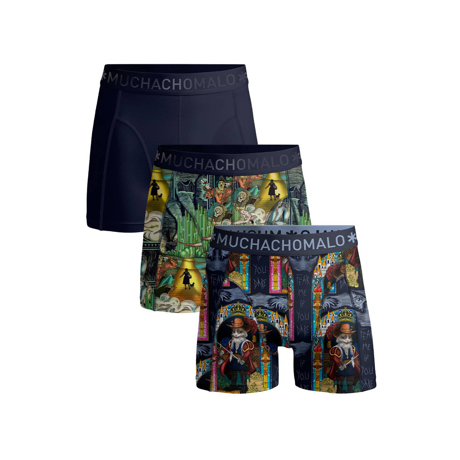 Muchachomalo boxershorts Pussboots Wizardoz (set van 3)