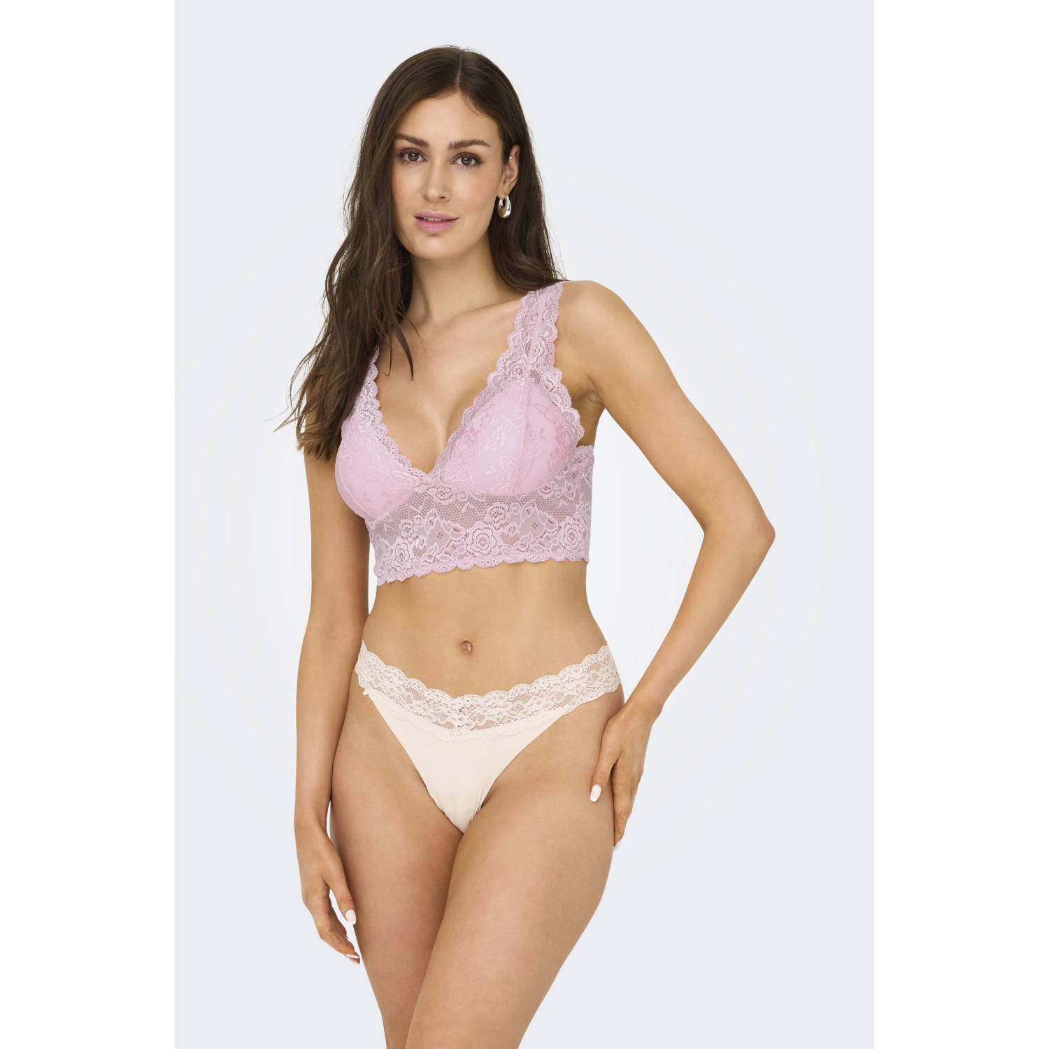 ONLY voorgevormde bralette ONLCHLOE lichtroze