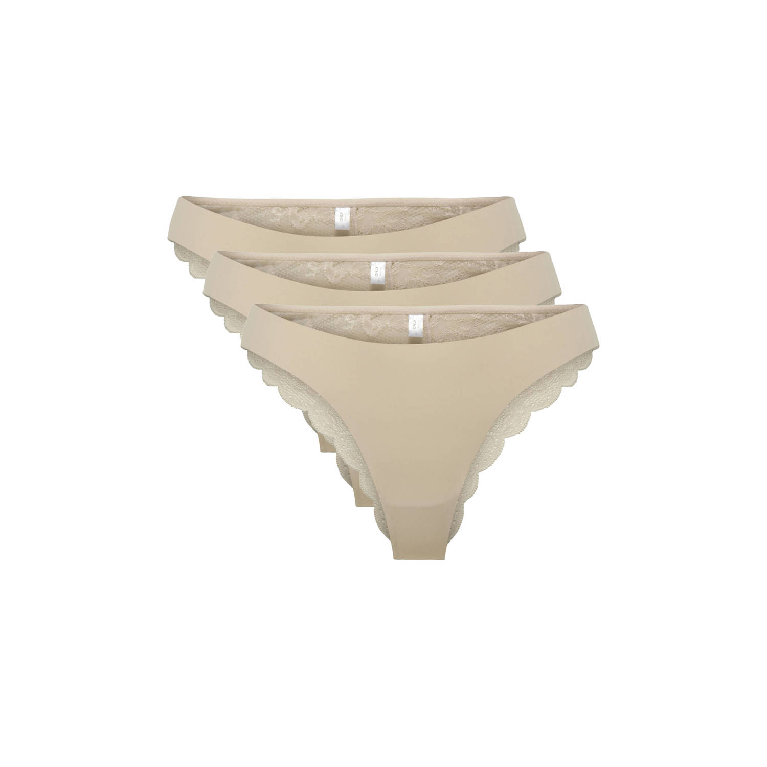 Only Brazilian slip ONLCHLOE LACE BRAZIL 3-PACK NOOS ACC (set 3 stuks)