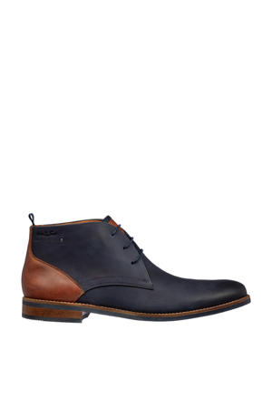 nubuck veterschoenen donkerblauw