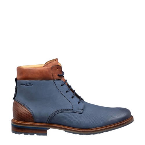 Van Lier nubuck veterschoenen blauw afbeelding