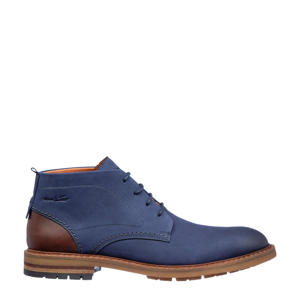 Dino leren veterschoenen blauw