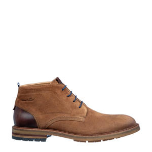 Dino suède veterschoenen cognac