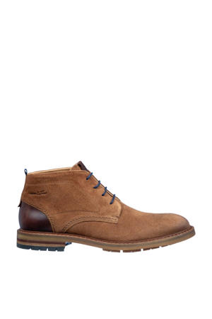 Dino suède veterschoenen cognac