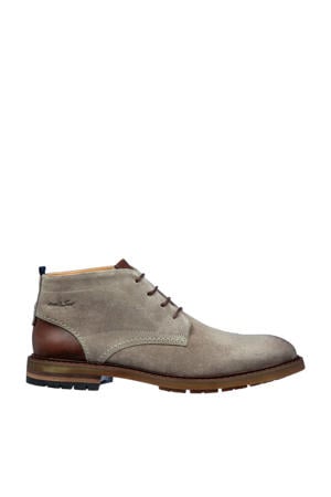 Dino suède veterschoenen taupe