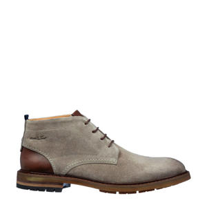 Dino suède veterschoenen taupe