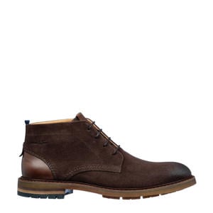 Dino suède veterschoenen donkerbruin