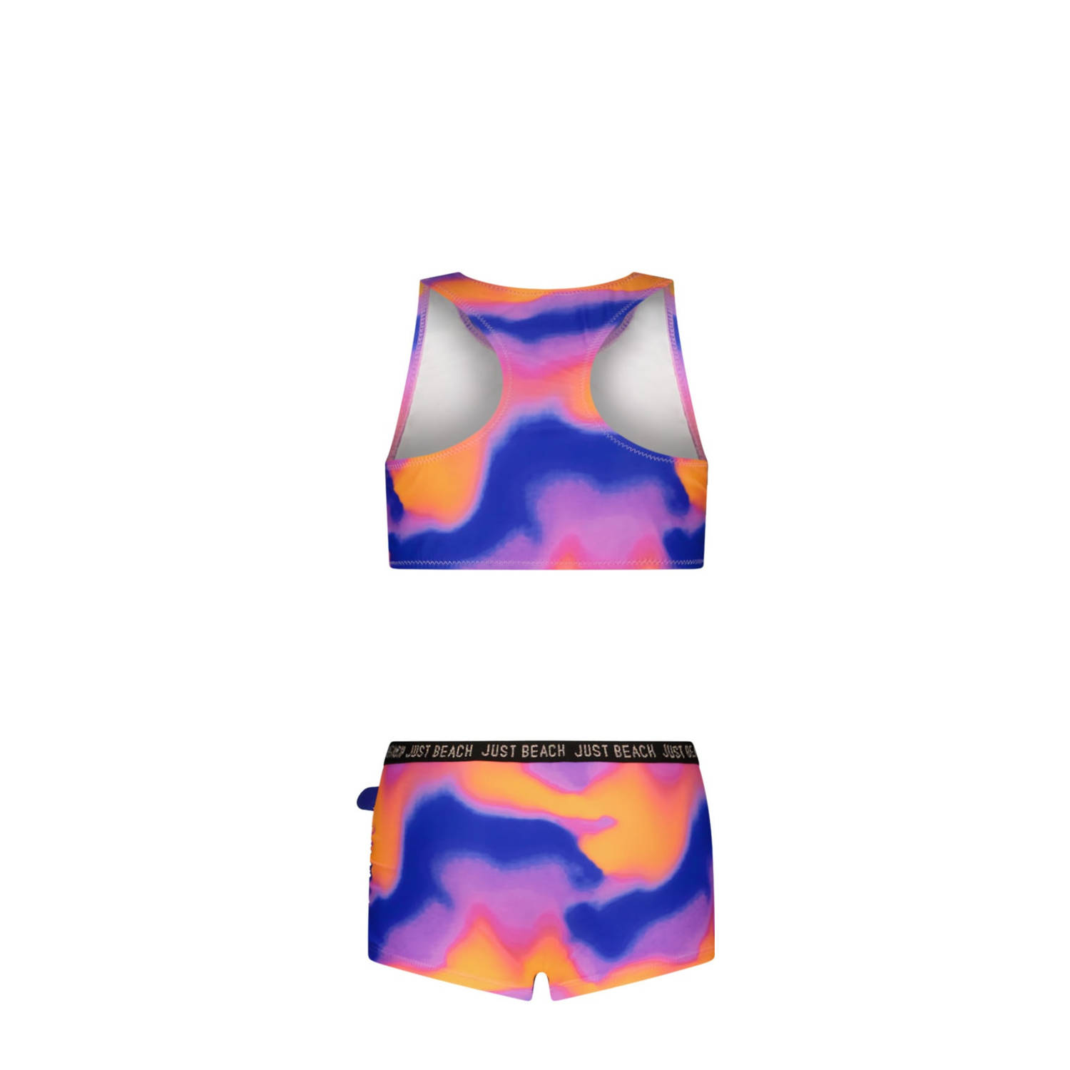 Just Beach crop bikini Sunkiss blauw roze oranje