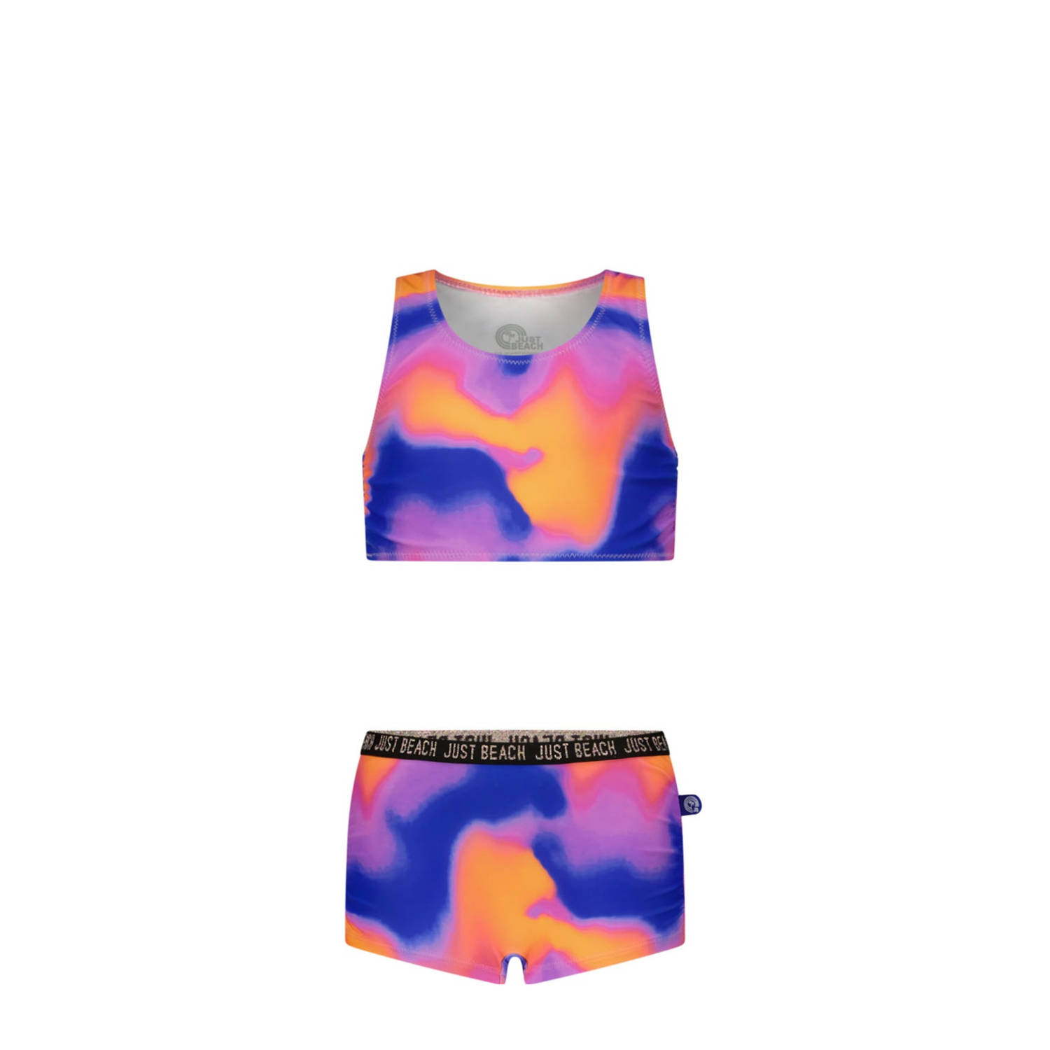 Just Beach crop bikini Sunkiss blauw roze oranje