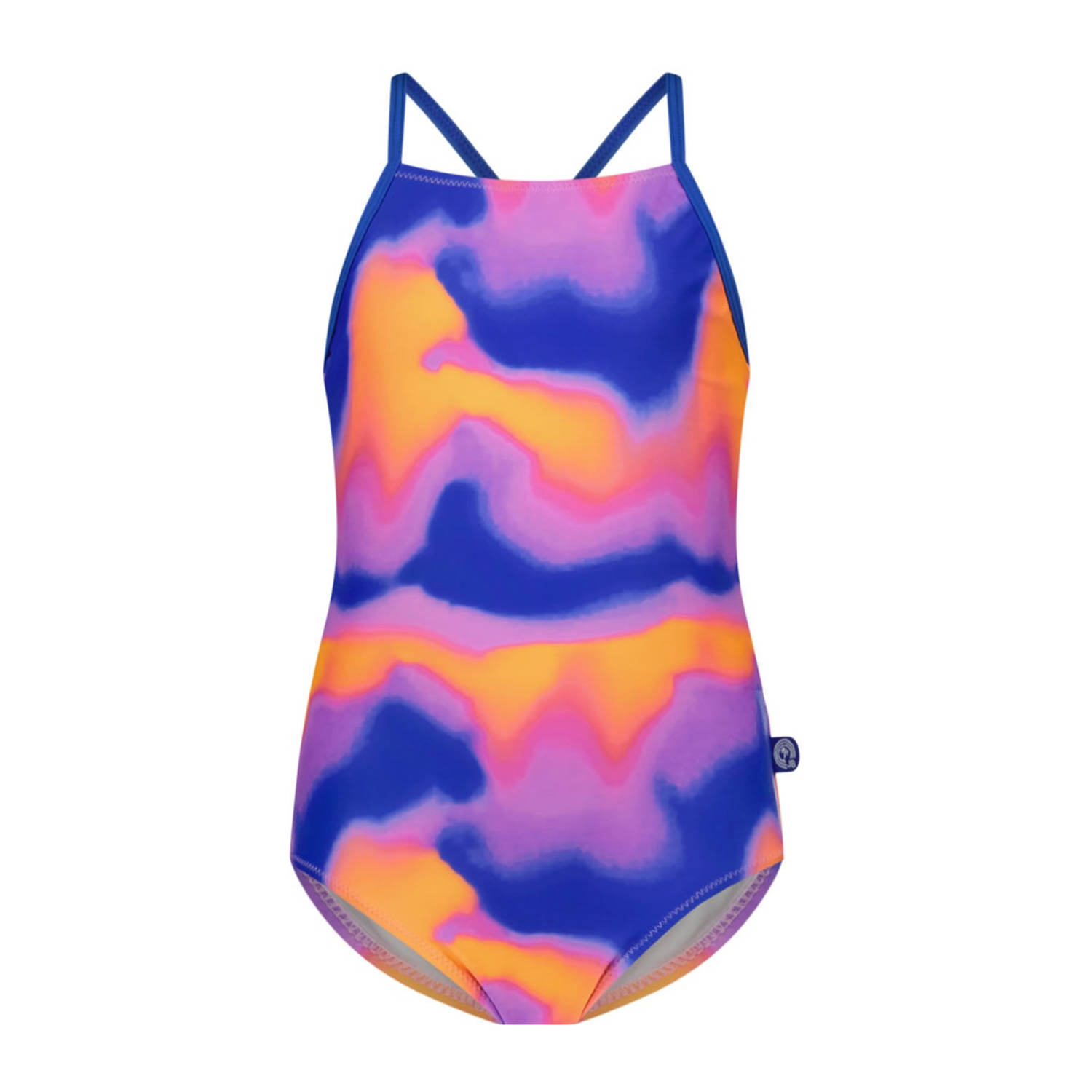 Just Beach badpak Sunset blauw roze oranje