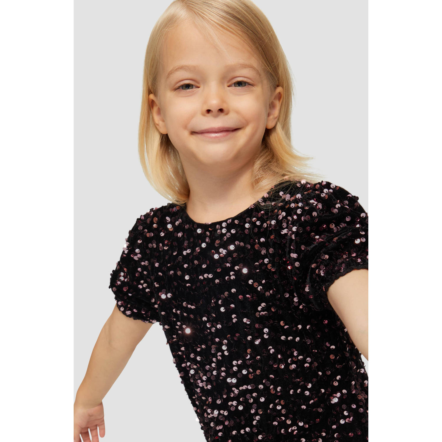 s.Oliver glitterjurk zwart