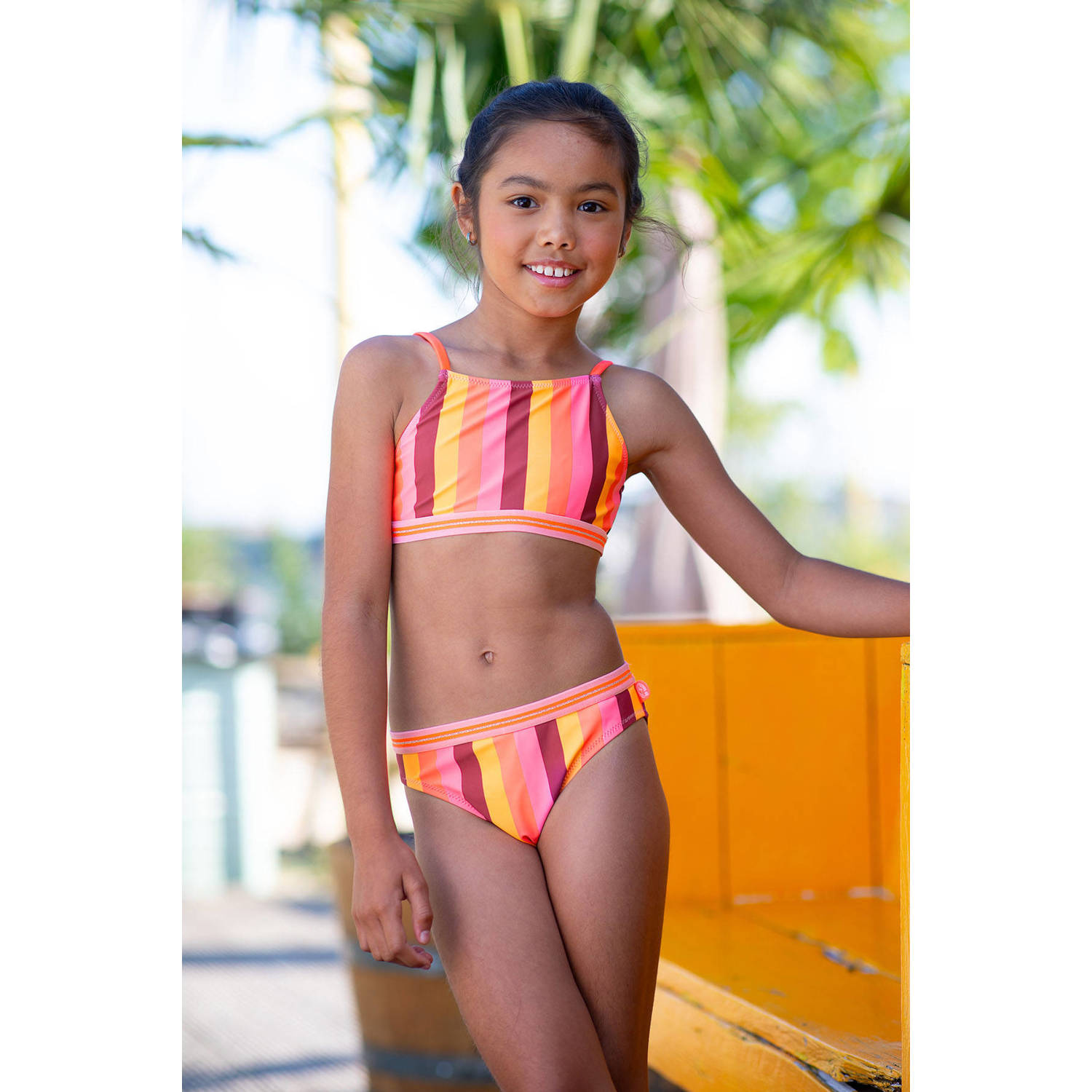 Just Beach crop bikini Florida oranje roze geel