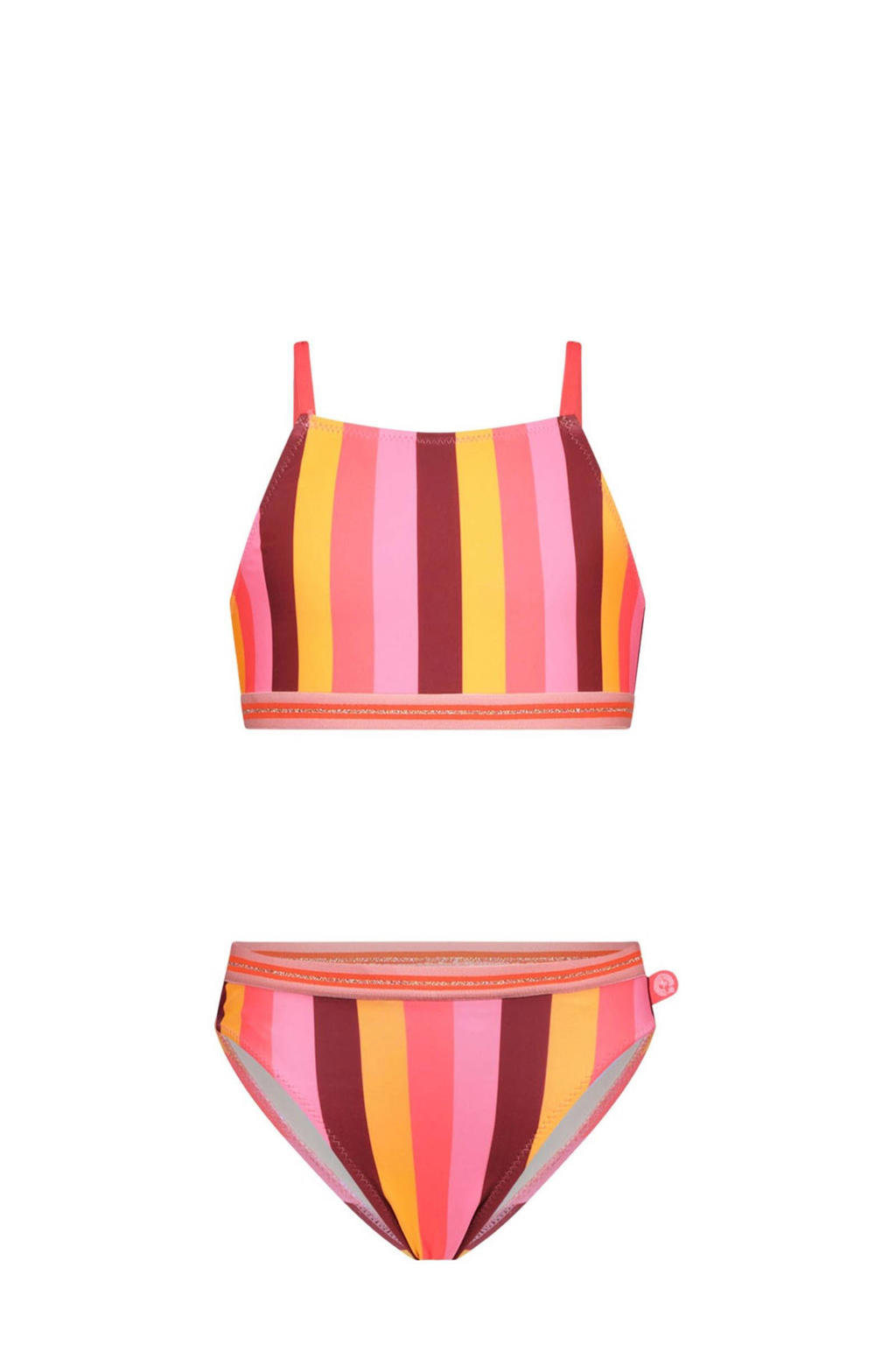 Just Beach crop bikini Florida oranje/roze/geel