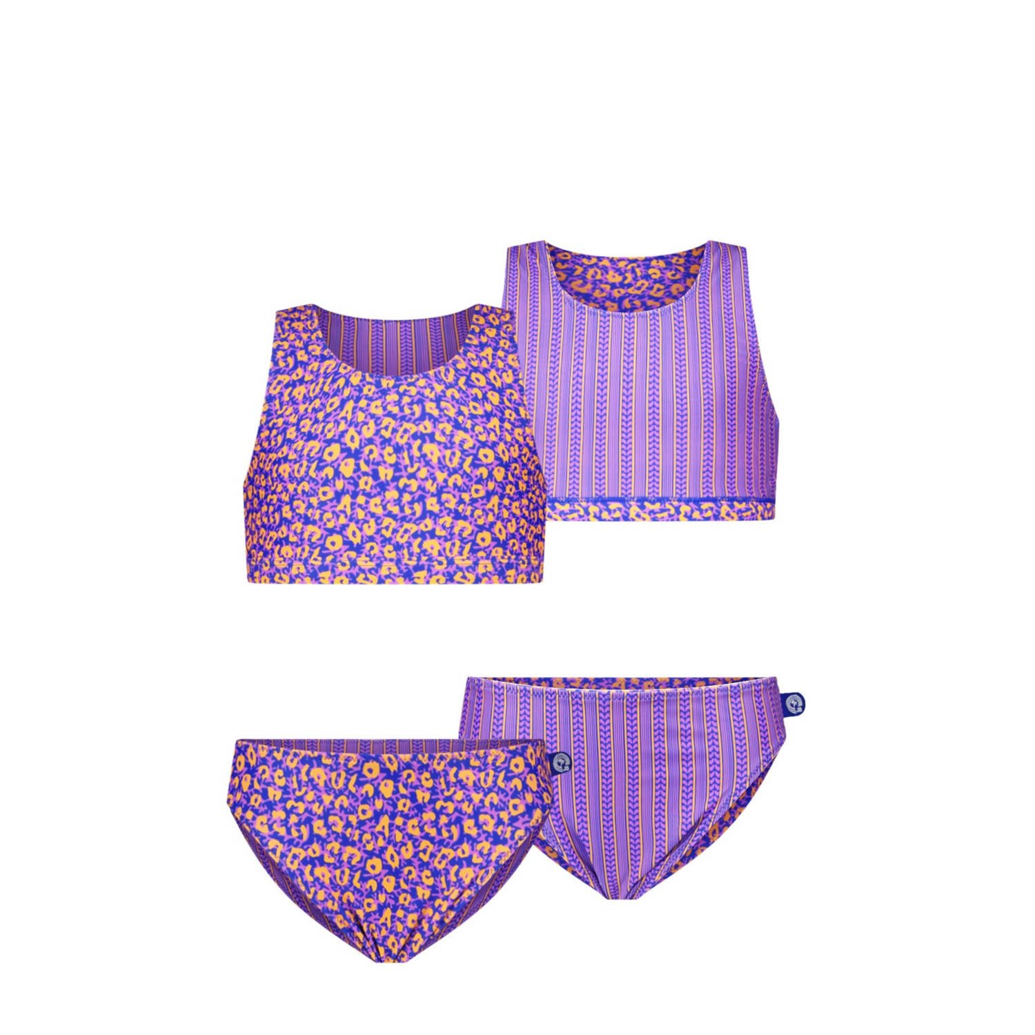 Just Beach reversible crop bikini Inside Out paars