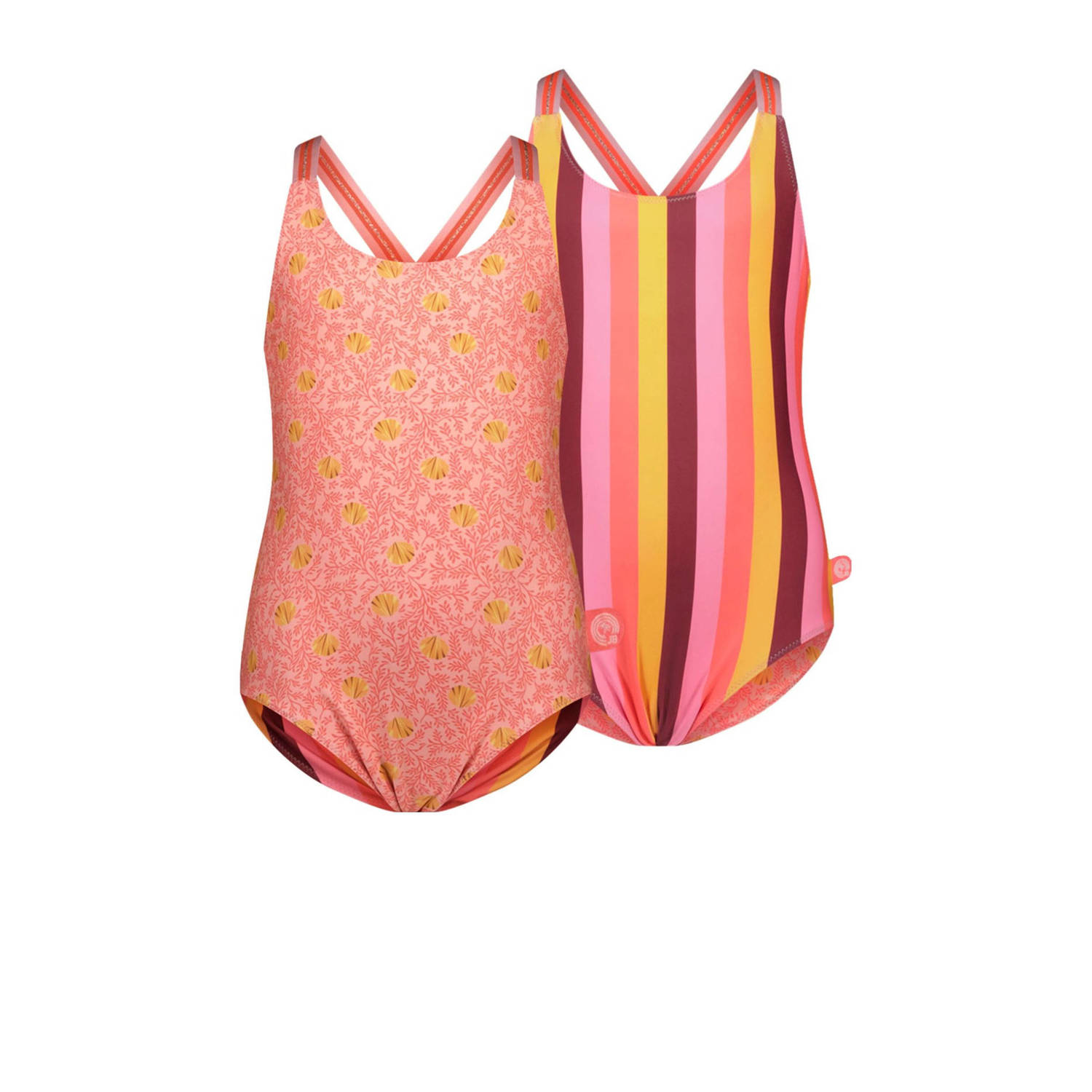 Just Beach reversible badpak oranje roze geel