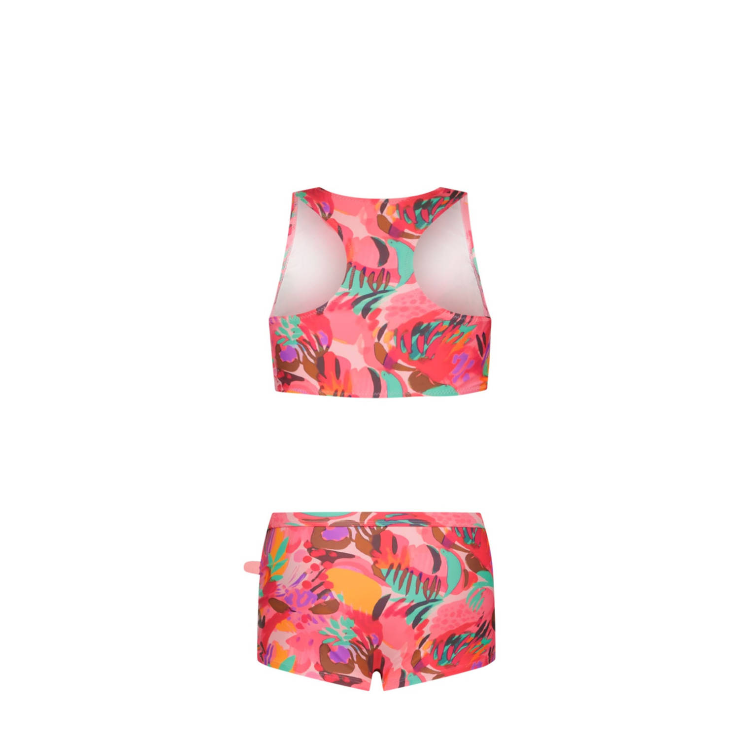 Just Beach crop bikini Sunkiss roze oranje turquoise