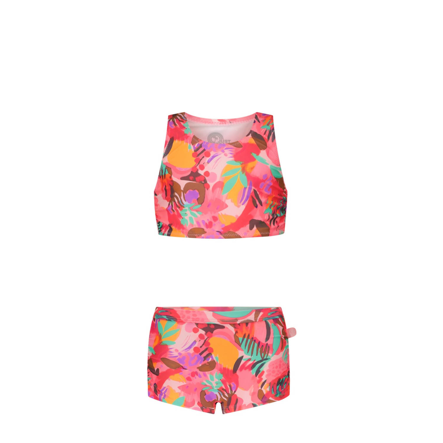 Just Beach crop bikini Sunkiss roze oranje turquoise