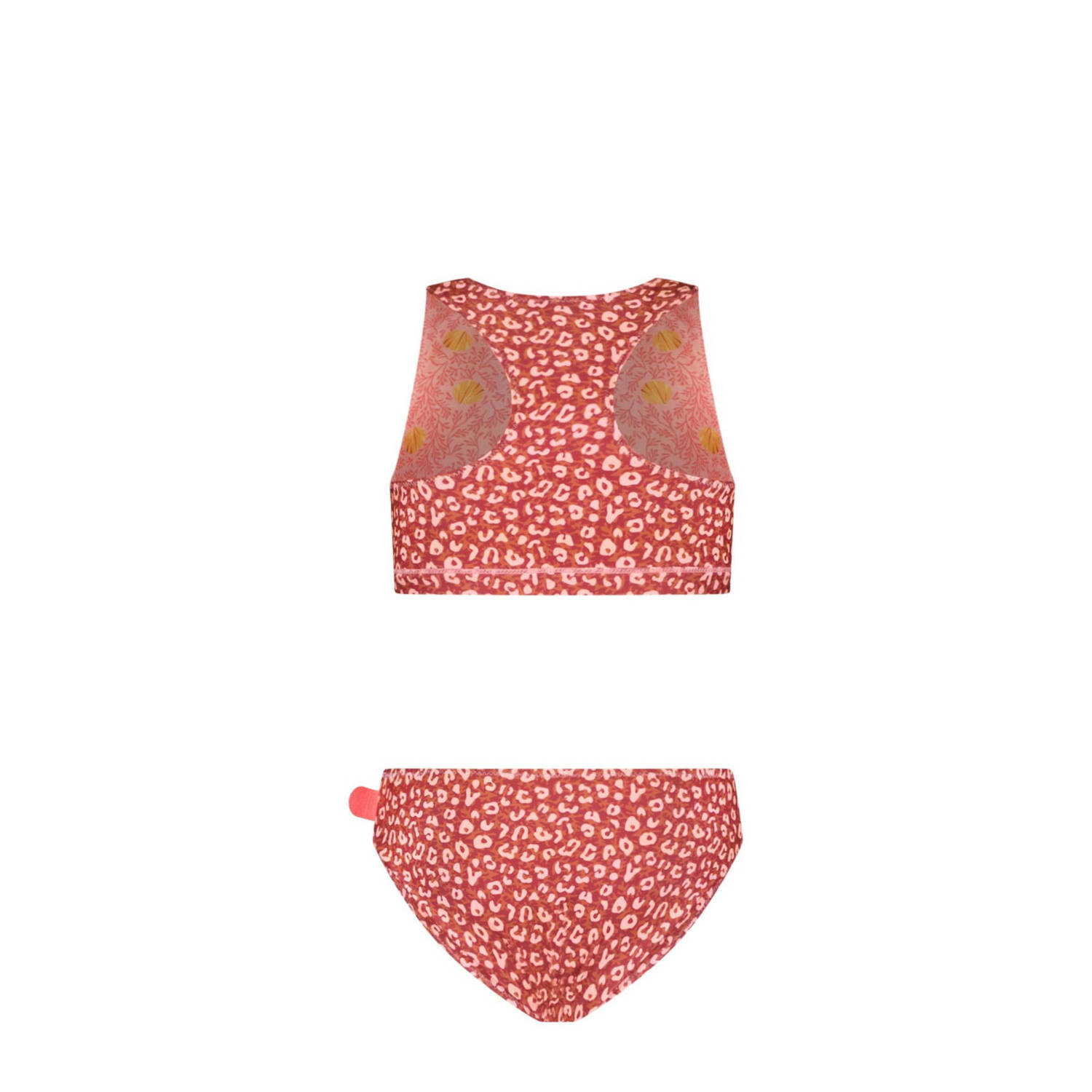 Just Beach reversible crop bikini Inside Out oranje roze
