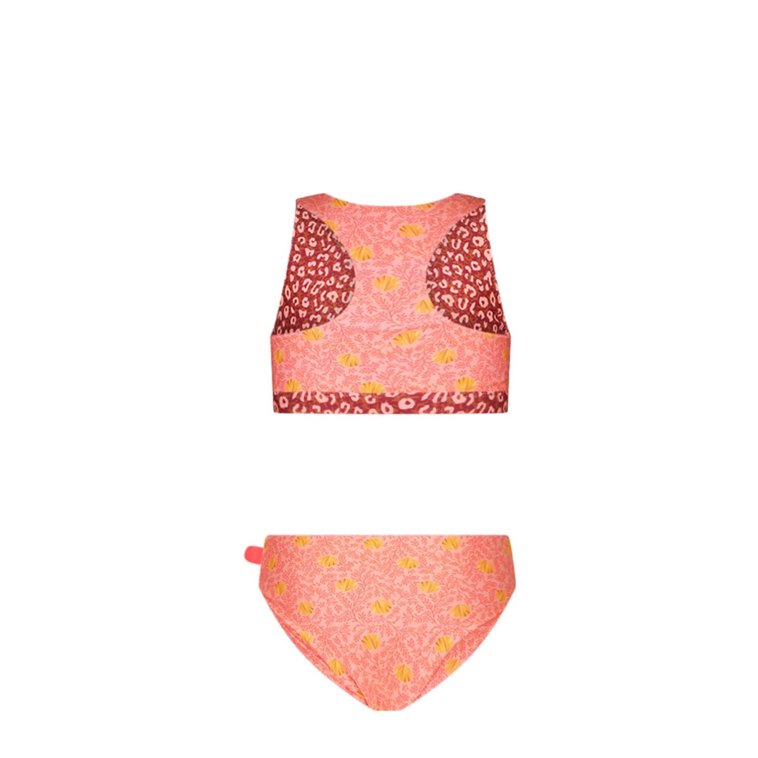 Just Beach reversible crop bikini Inside Out oranje roze