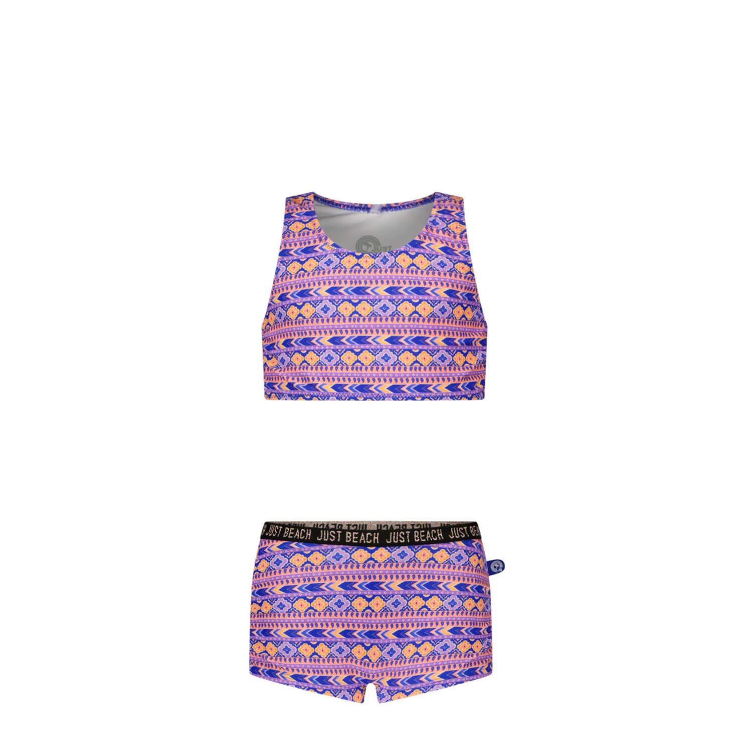 Just Beach crop bikini Sunkiss blauw oranje