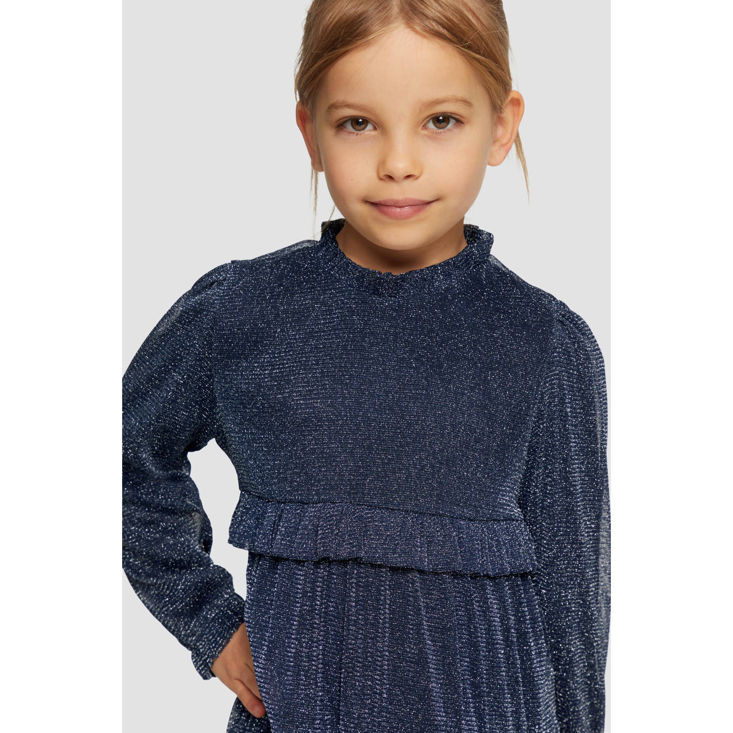 S.Oliver RED LABEL Loose fit mesh jurk met effectgaren en ondoorzichtige onderjurk