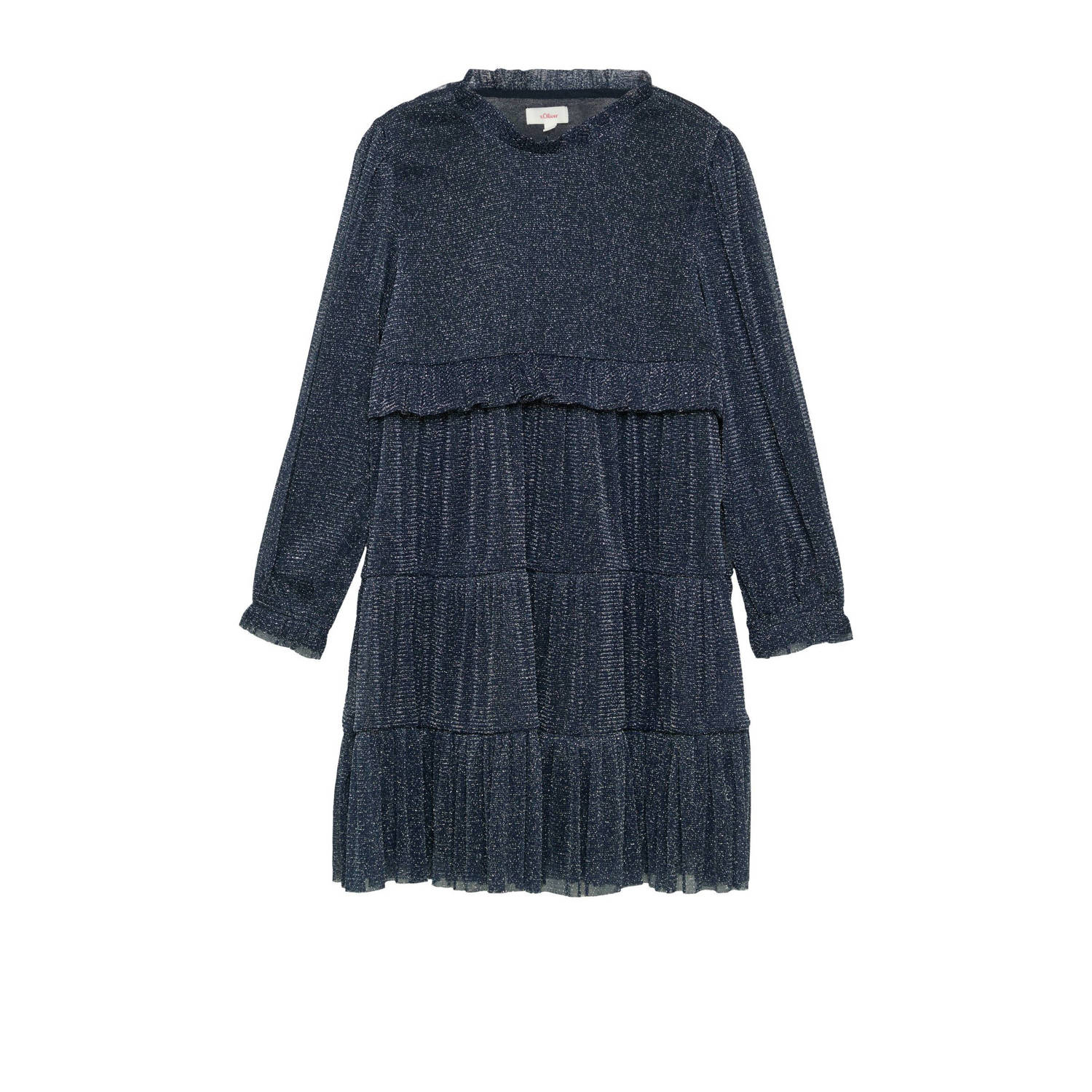 S.Oliver RED LABEL Loose fit mesh jurk met effectgaren en ondoorzichtige onderjurk