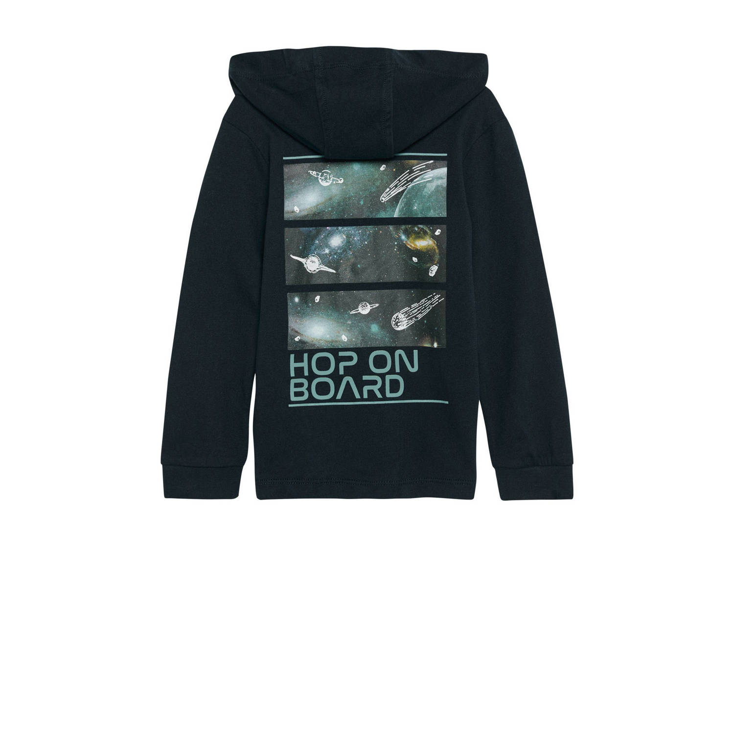 s.Oliver sweater met backprint donkerblauw