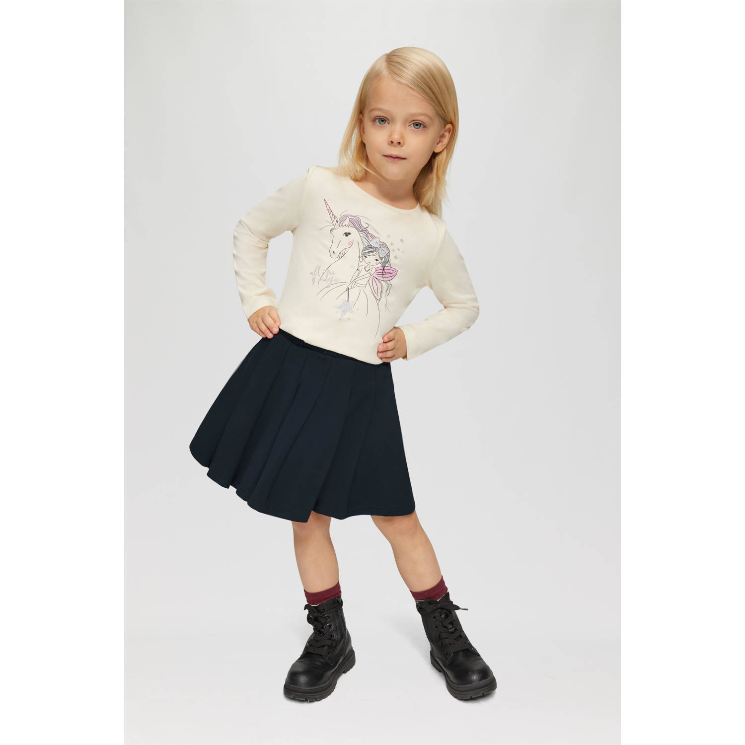 s.Oliver strokenrok blauw