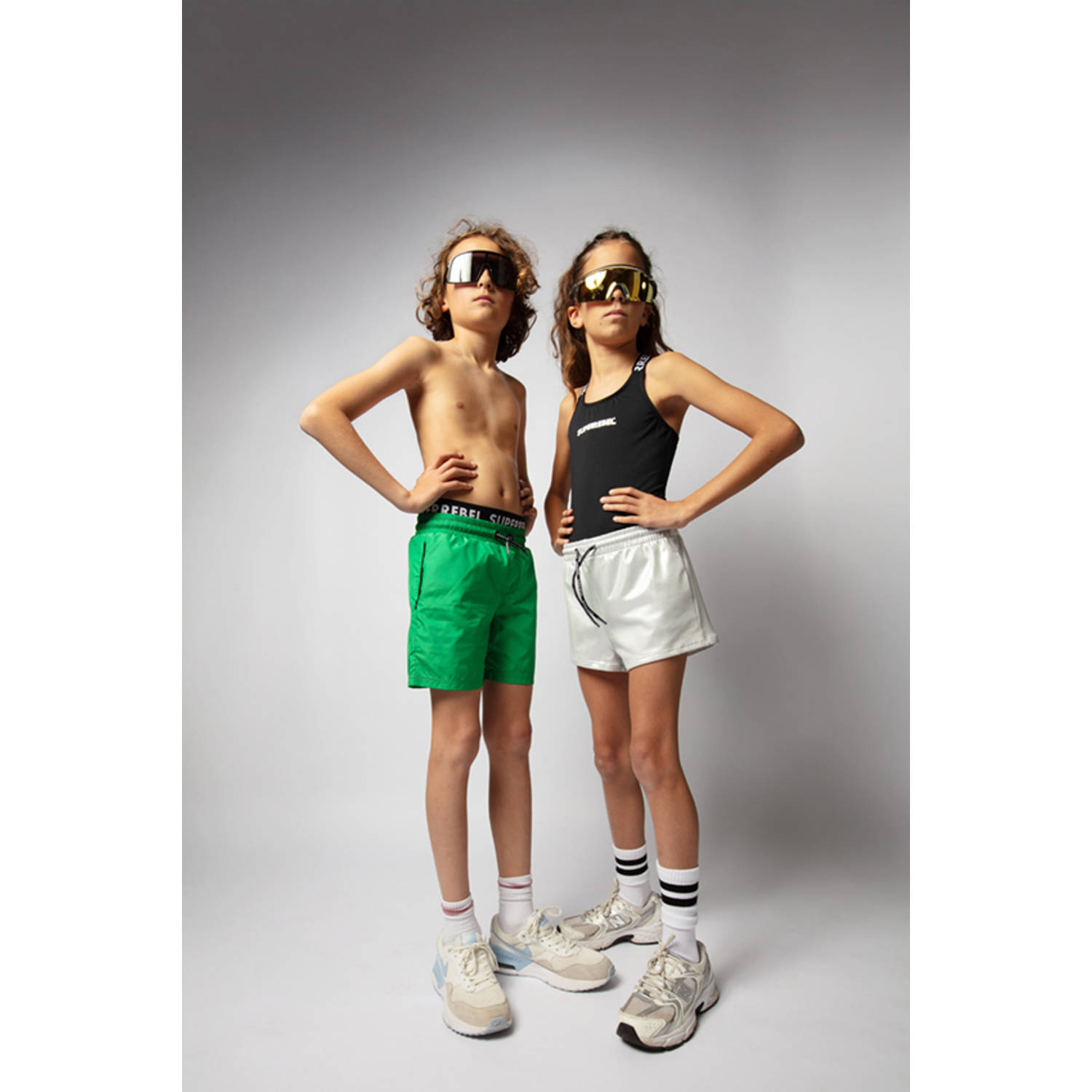 SuperRebel strandshort Holy zilver