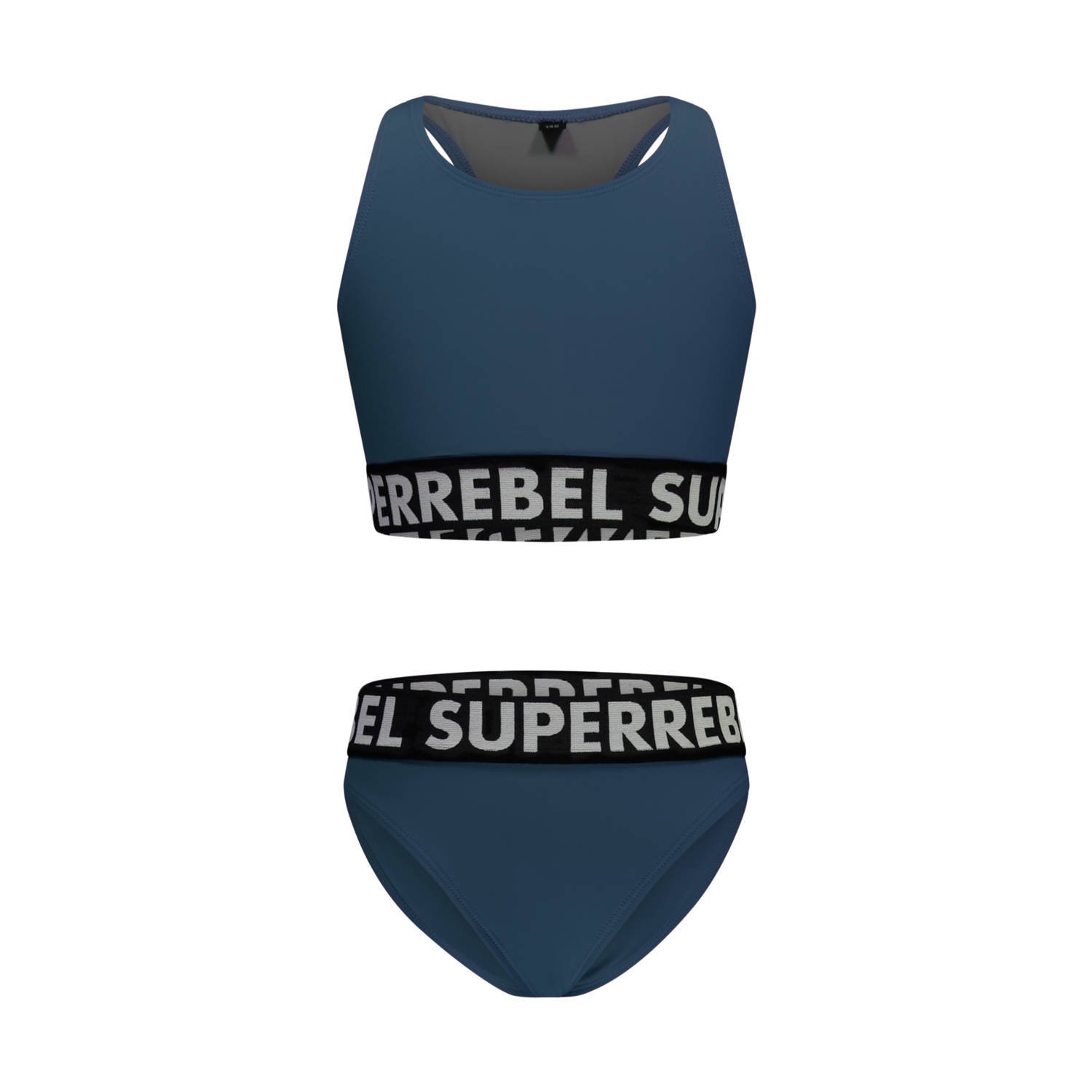 SuperRebel crop bikini Carmel donkerblauw