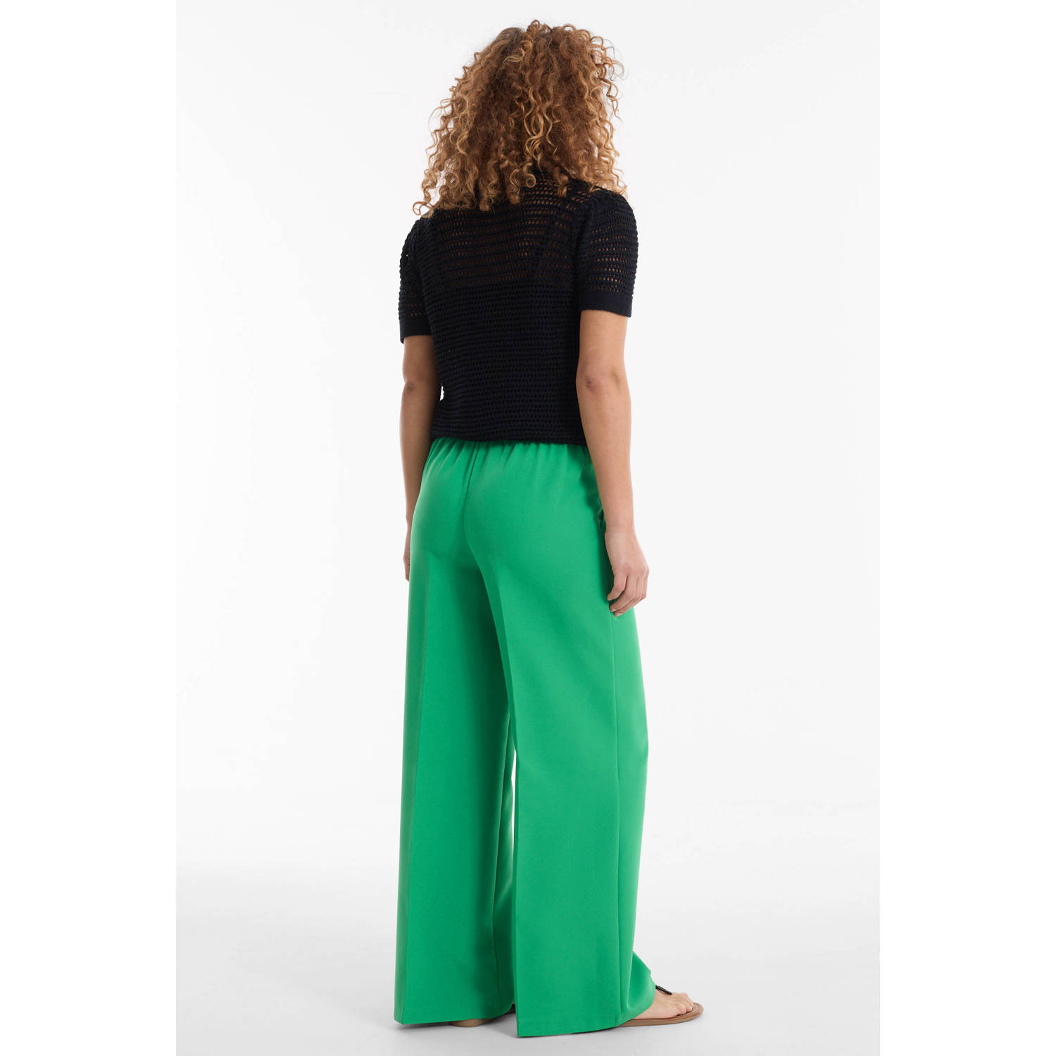 anytime sporty wide leg broek groen