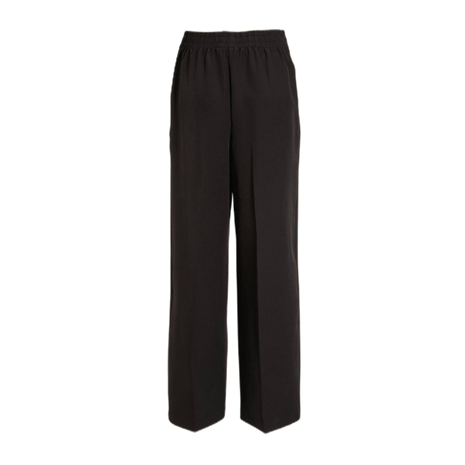 anytime sporty wide leg broek zwart
