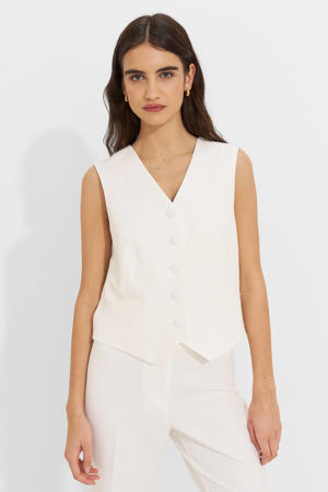 getailleerde gilet wit