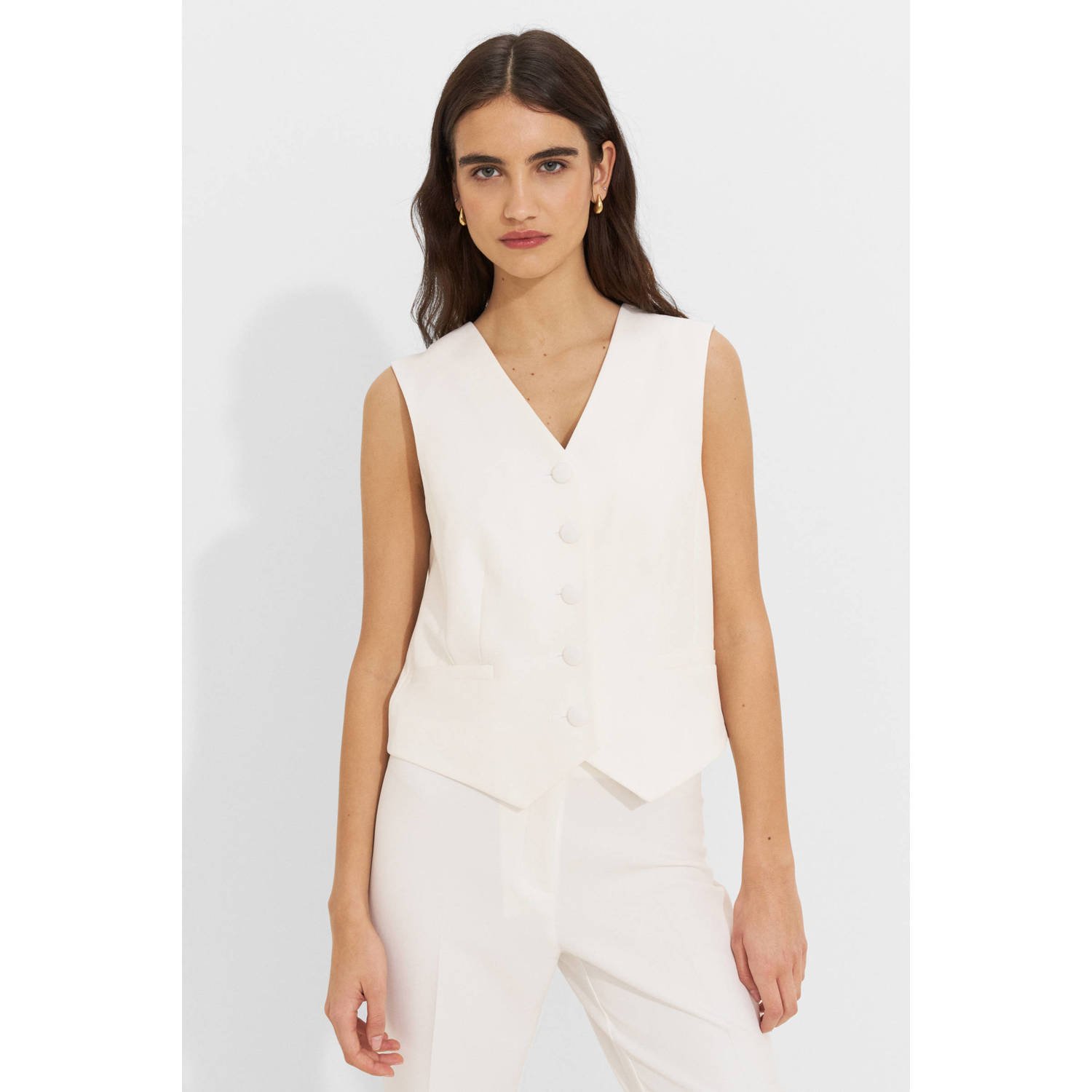 Ruby getailleerde gilet wit