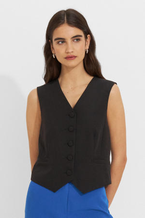 getailleerde gilet zwart