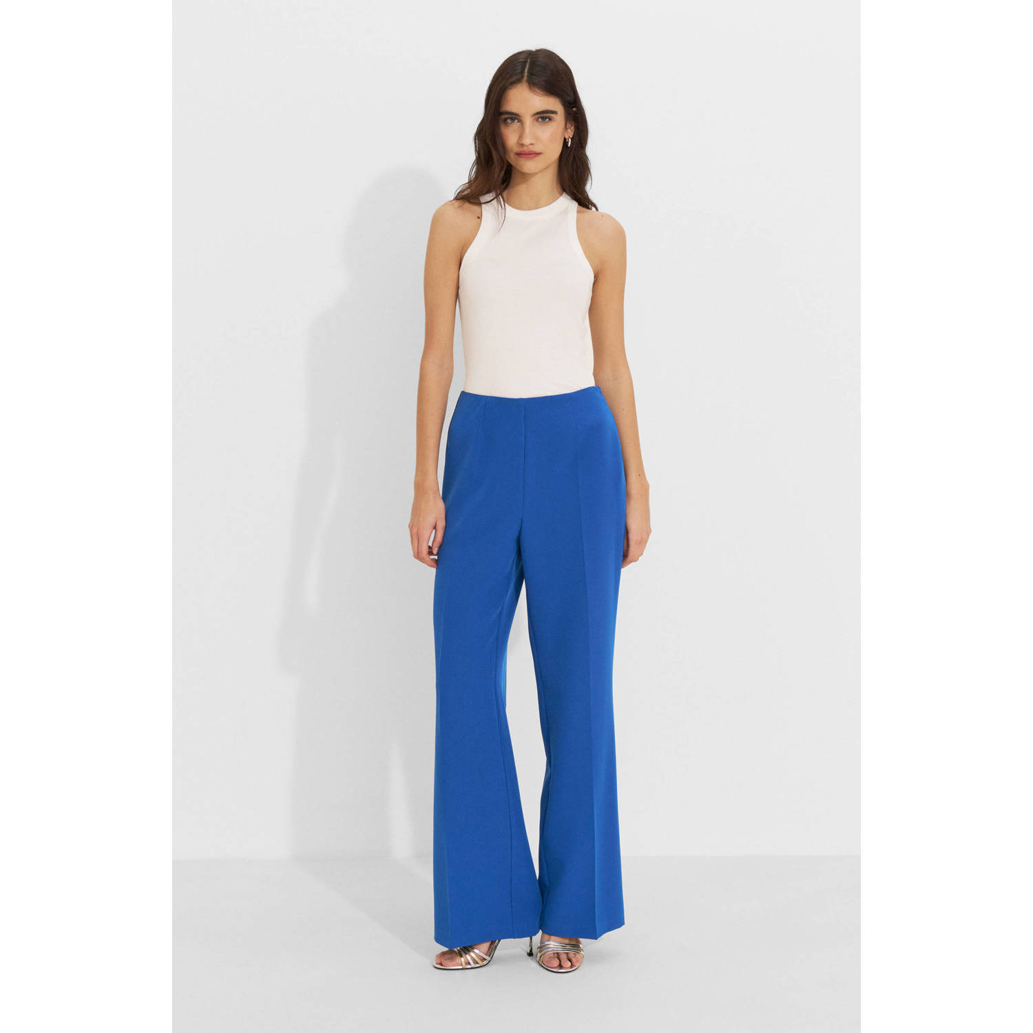 Ruby wide leg pantalon blauw