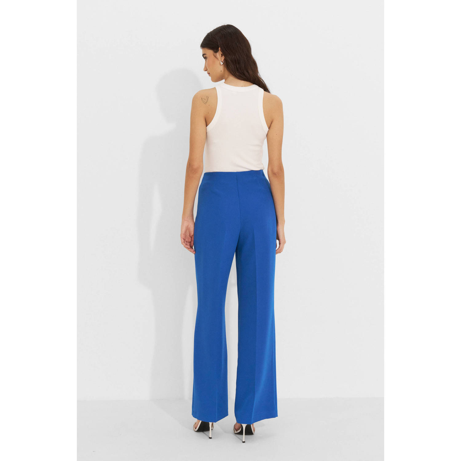 Ruby wide leg pantalon blauw