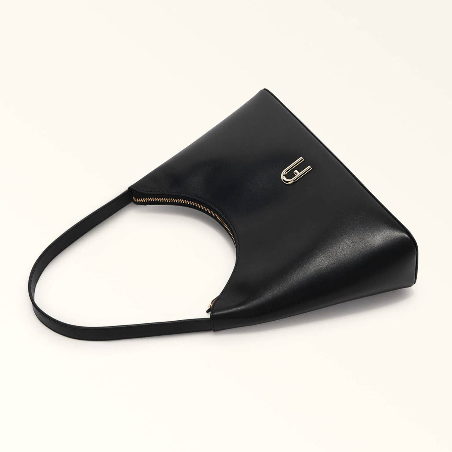 Furla leren schoudertas Diamante S zwart
